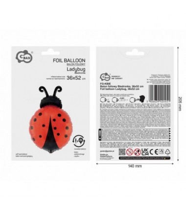 Balon foliowy Biedronka, ok. 36x52 cm