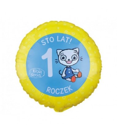 Balon foliowy Kicia Kocia ok. 36 cm - 1 Roczek