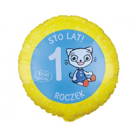 Balon foliowy Kicia Kocia ok. 36 cm - 1 Roczek