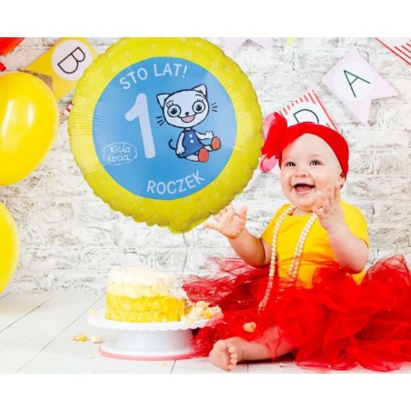 Balon foliowy Kicia Kocia ok. 36 cm - 1 Roczek