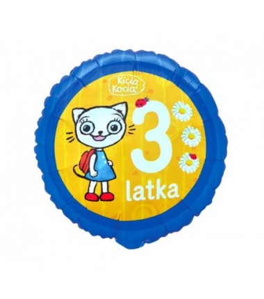 Balon foliowy Kicia Kocia ok. 36 cm - 3 Latka
