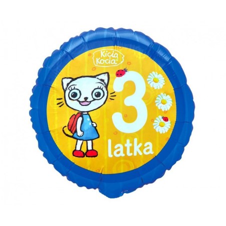 Balon foliowy Kicia Kocia ok. 36 cm - 3 Latka