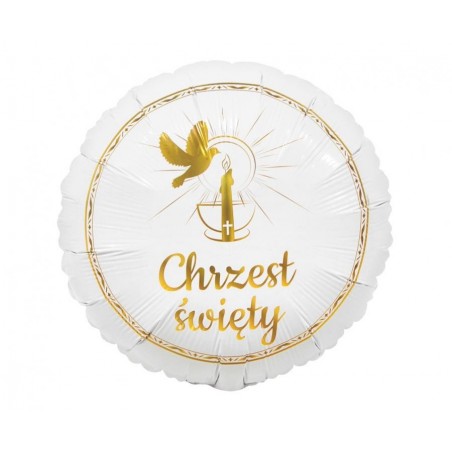 Balon foliowy Chrzest Święty (gołąbek i świeca) ok. 36 cm