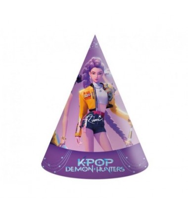 Czapeczki papierowe K-POP DEMON HUNTERS - 6 sztuk
