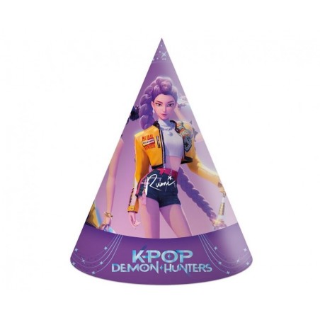 Czapeczki papierowe K-POP DEMON HUNTERS - 6 sztuk