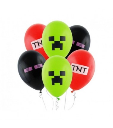 Balony Minecraft klocki - 6 sztuk
