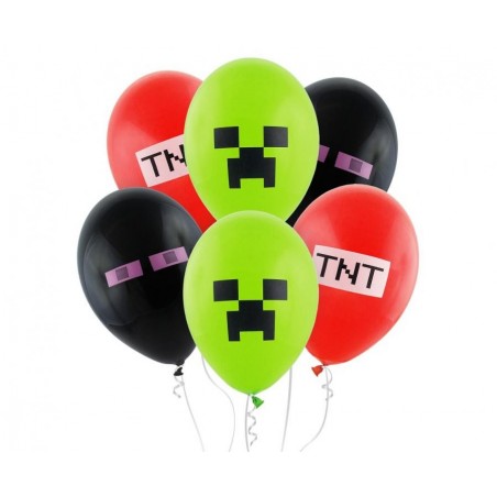 Balony Minecraft klocki - 6 sztuk