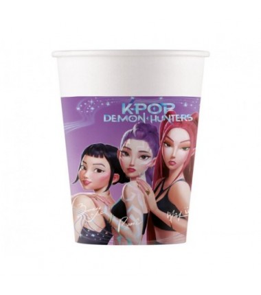 Kubeczki papierowe K-POP DEMON HUNTERS (FSC) 200 ml - 8 sztuk