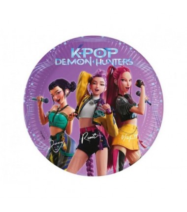 Talerzyki papierowe K-POP DEMON HUNTERS 20 cm - 8 sztuk