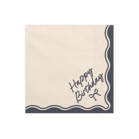 Serwetki Happy Birthday Kokarda, 33x33 cm - 12 sztuk