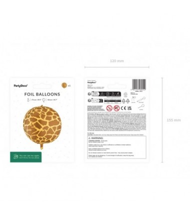 Balon foliowy Piłka w Cętki Żyrafy - ok. 75 cm
