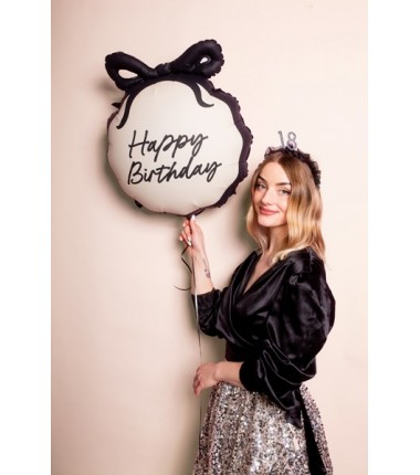 Balon foliowy pastylka ''Happy Birthday'', ok. 47.5x45 cm