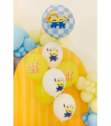 Balon foliowy pastylka Minionki, ok. 35x35 cm