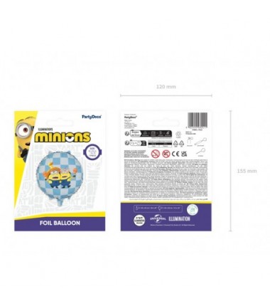 Balon foliowy pastylka Minionki, ok. 35x35 cm