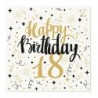 Serwetki Airlaid 40 cm x 40 cm Gold - Happy Birthday 18 - 50 sztuk