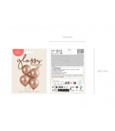 Balon Glossy 46 cm NOWY - różowe złoto - 1 sztuka