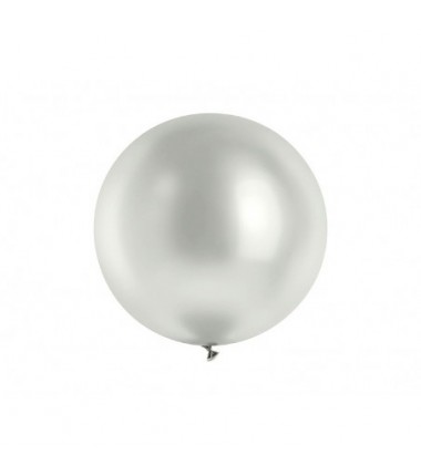 Balon Glossy 60 cm NOWY - srebrny - 1 sztuka