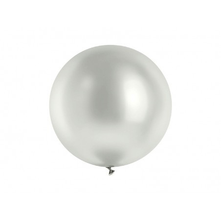 Balon Glossy 60 cm NOWY - srebrny - 1 sztuka