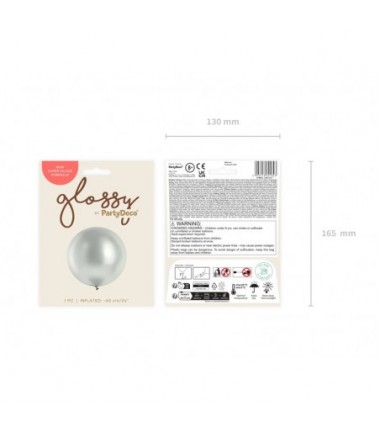 Balon Glossy 60 cm NOWY - srebrny - 1 sztuka