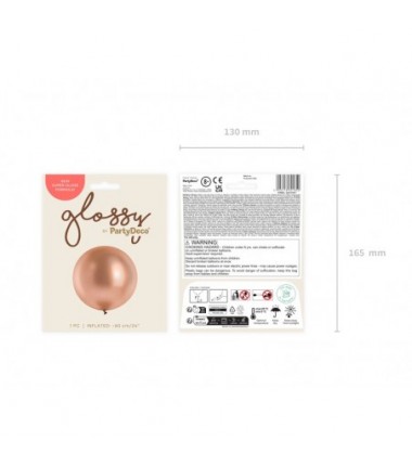 Balon Glossy 60 cm NOWY - różowe złoto - 1 sztuka