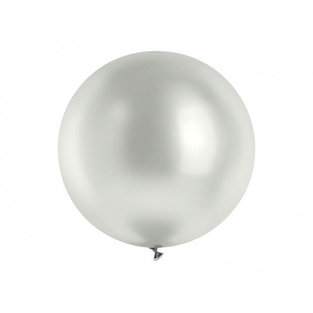 Balon Glossy 100 cm NOWY - srebrny - 1 sztuka