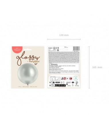 Balon Glossy 100 cm NOWY - srebrny - 1 sztuka