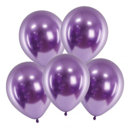 Balony Glossy fioletowe - 5 sztuk
