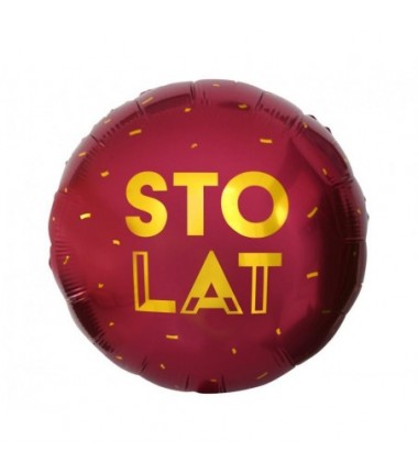 Balon foliowy Sto Lat (bordowy) - ok. 36 cm