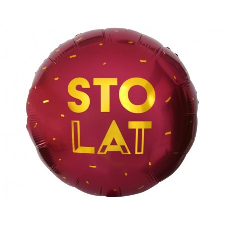 Balon foliowy Sto Lat (bordowy) - ok. 36 cm