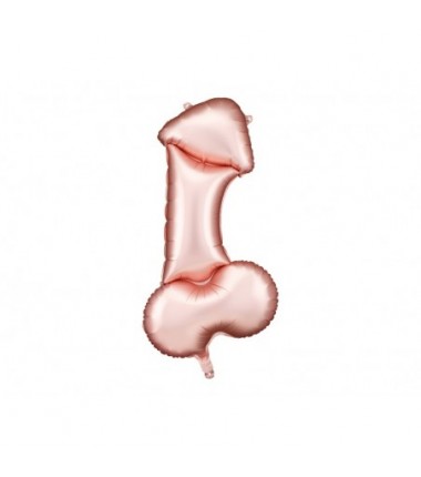 Balon foliowy Penis, 55.5x112 cm, różowe złoto