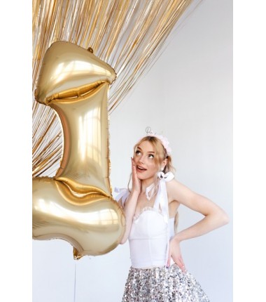 Balon foliowy Penis, 55,5x112 cm, złoty