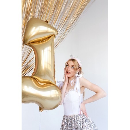Balon foliowy Penis, 55,5x112 cm, złoty