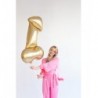 Balon foliowy Penis, 55,5x112 cm, złoty