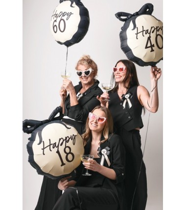 Balon foliowy pastylka Happy ''60'', 47.5x45 cm