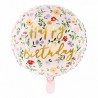 Balon foliowy Happy Birthday - Kwiaty