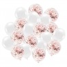Zestaw balonów konfetti rose gold i białe 30cm - 20 sztuk
