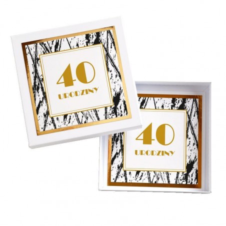 Kartka Okolicznościowa w Pudełku na 40 Urodziny - Błysk - Black & White
