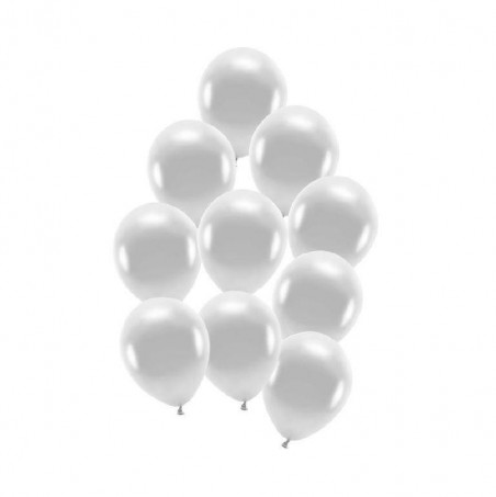 Balony błyszczące srebrne 23cm - 10 sztuk