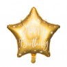 Balon foliowy Gwiazdka Happy Birthday - Złoty