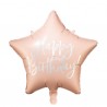 Balon foliowy Gwiazdka Happy Birthday - Pudrowy Róż
