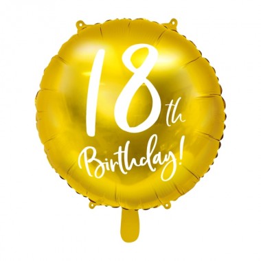Balon foliowy 18th Birthday! - Złoty