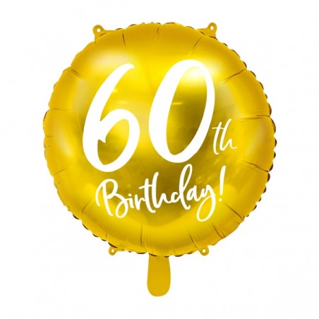 Balon foliowy 60th Birthday! - Złoty