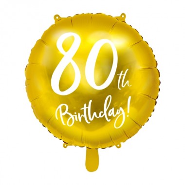 Balon foliowy 80th Birthday! - Złoty