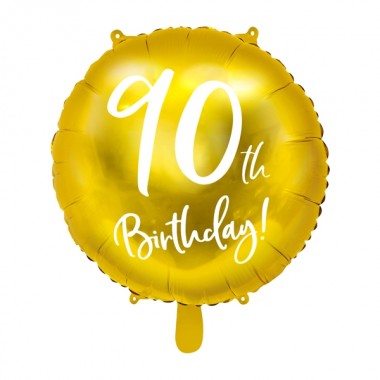 Balon foliowy 90th Birthday! - Złoty