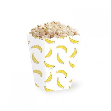 Pudełka na popcorn - banana - 5 sztuk