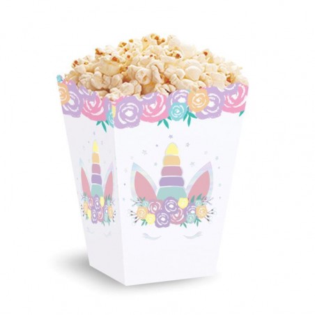 Pudełka na popcorn - jednorożec- 3 sztuki