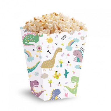 Pudełka na popcorn - dinozaury- 5 sztuk