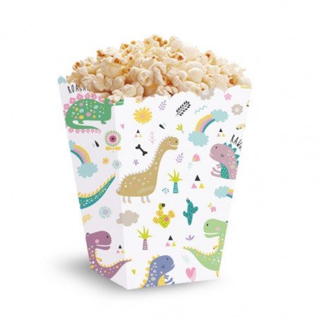 Pudełka na popcorn - dinozaury- 5 sztuk