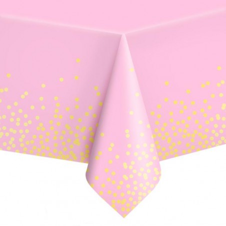 Obrus foliowy - w konfetti różowy 137x274 cm