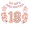 Zestaw balonów 18 urodziny- różowe złoto